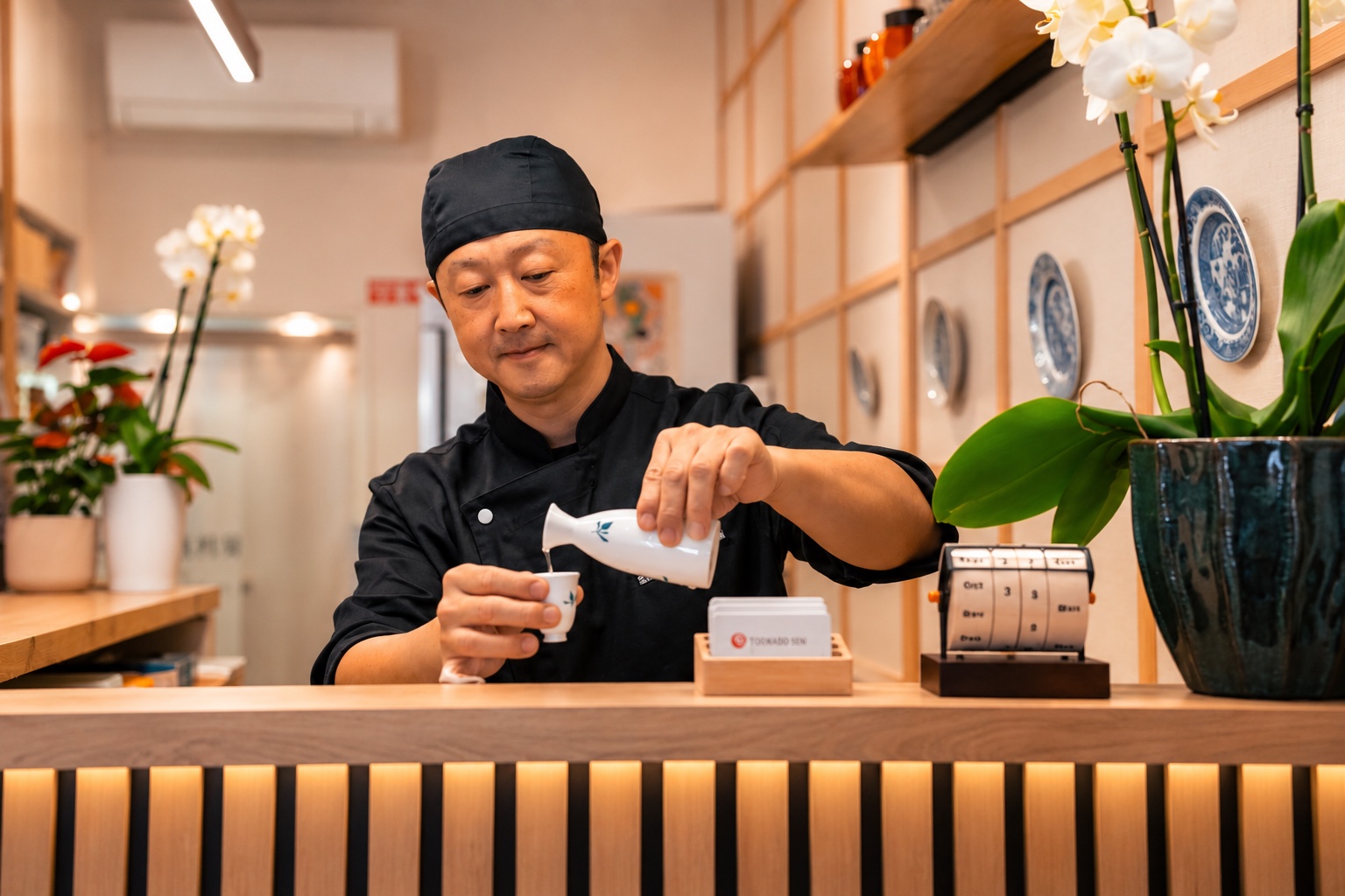 Un accueil chaleureux au comptoir de TSUKIMI